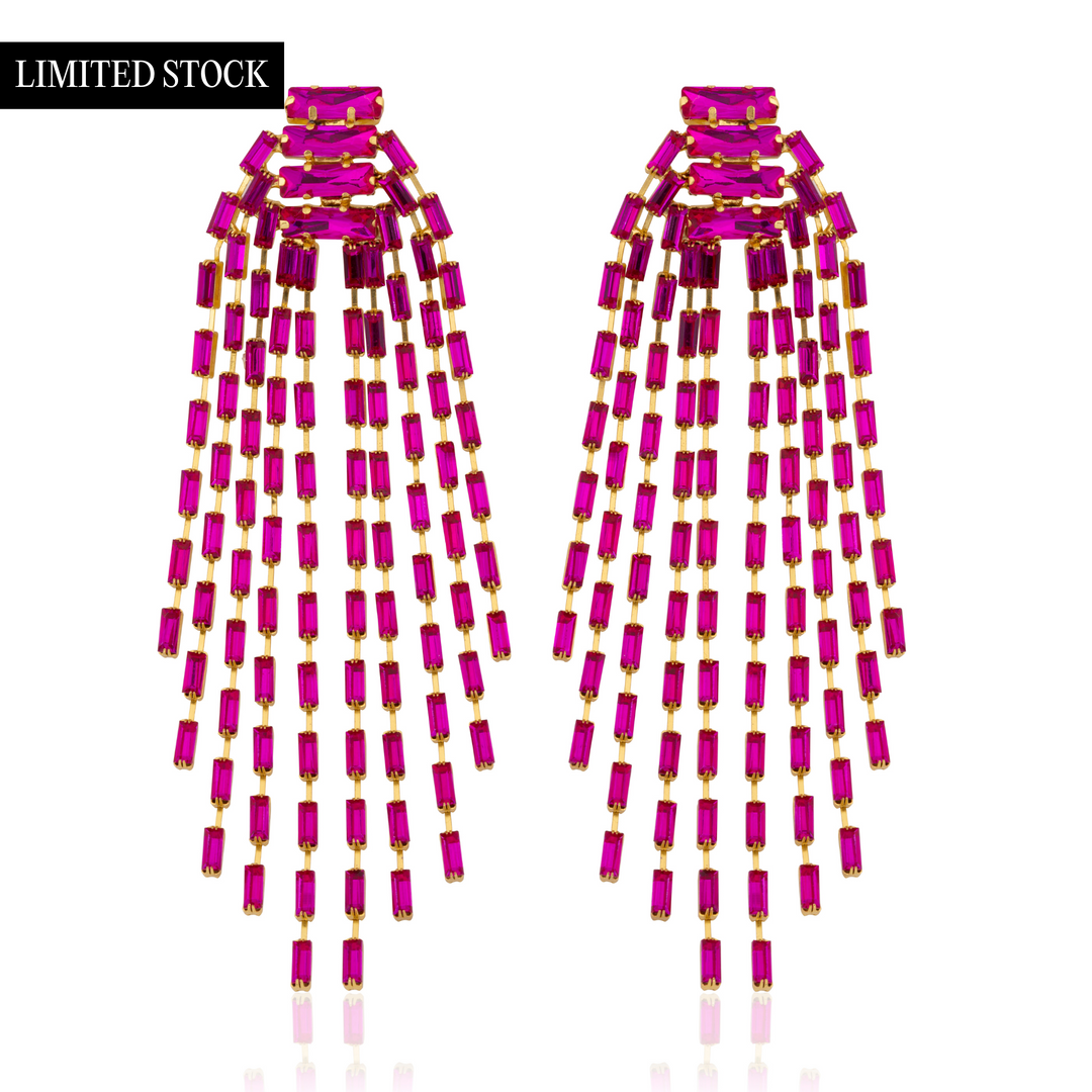 Sierra Premium Fuchsia Crystal Statement Earring - LIMITED EDITION