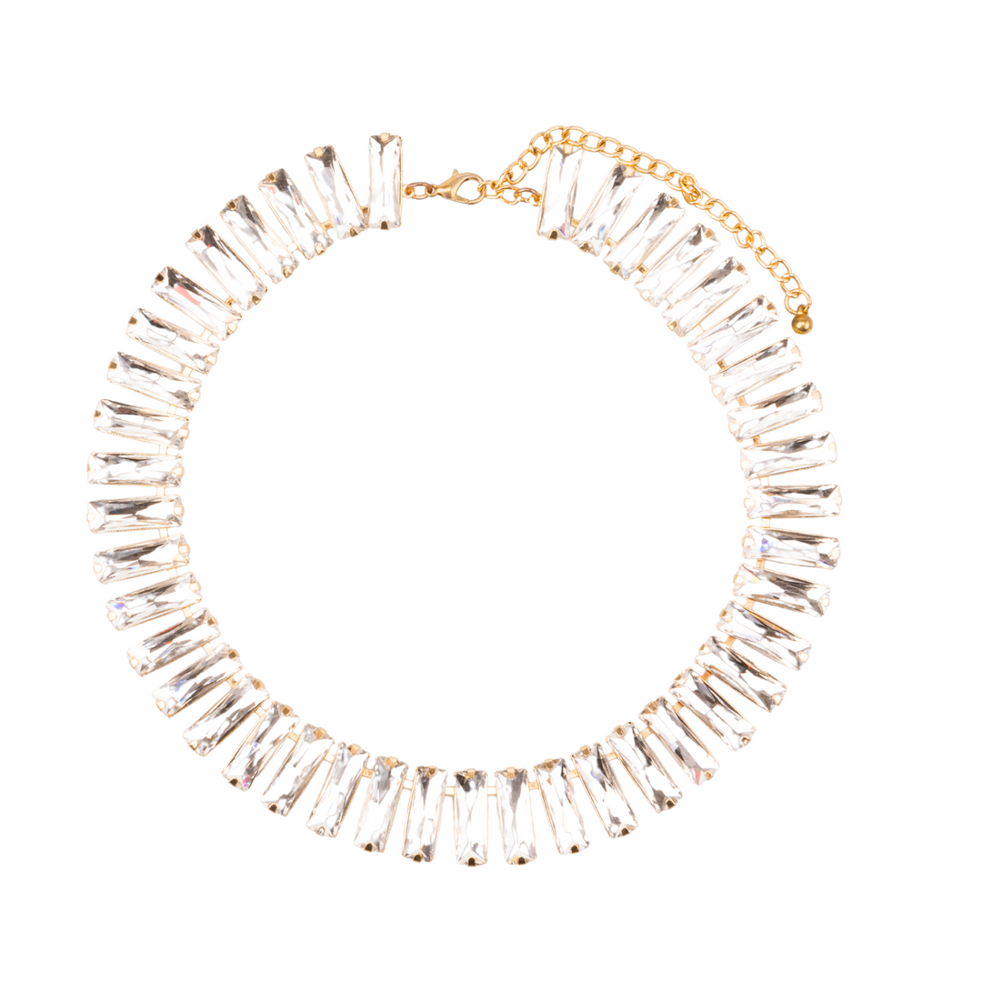 Jaya White Crystal Statement Necklace