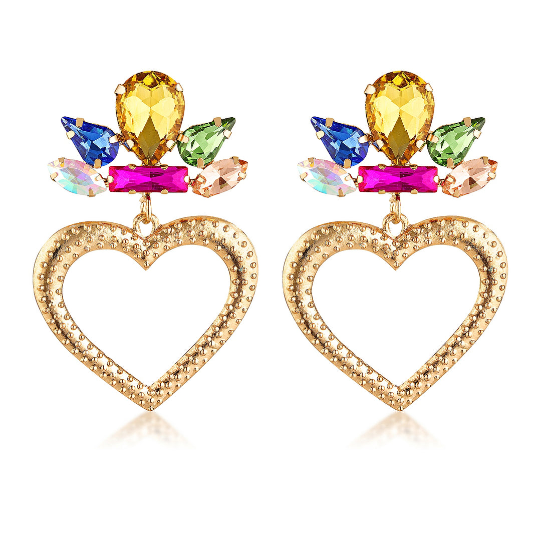 Brielle Multi Heart Crystal Earrings