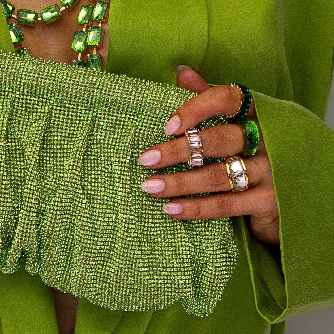 Priya Green Crystal Statement Ring